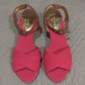Coach pink espadrilles/wedges
